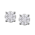 Diamond Framed Stud Earrings in 10K White Gold (0.08 CT. T.W.)